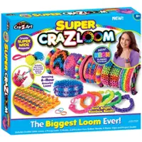Cra-Z-Art DIY Bracelet Loom Kit 2200 Latex Free Color Bands, 6 Row Loom 8+ - Front_Zoom