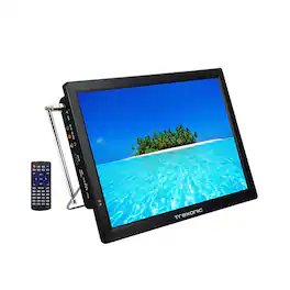 Trexonic - Portable Rechargeable 14 Inch LED TV with HDMI, SD/MMC, USB, VGA, AV In/Out and Built-in Digital Tuner - Black