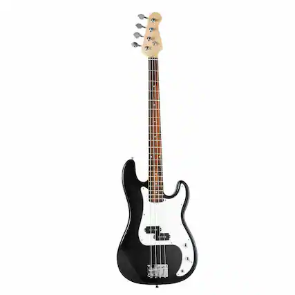 Front. Costway - Costway Black Full Size 4 String Electric Bass Guitar with Strap Guitar Bag Amp Cord - Black.