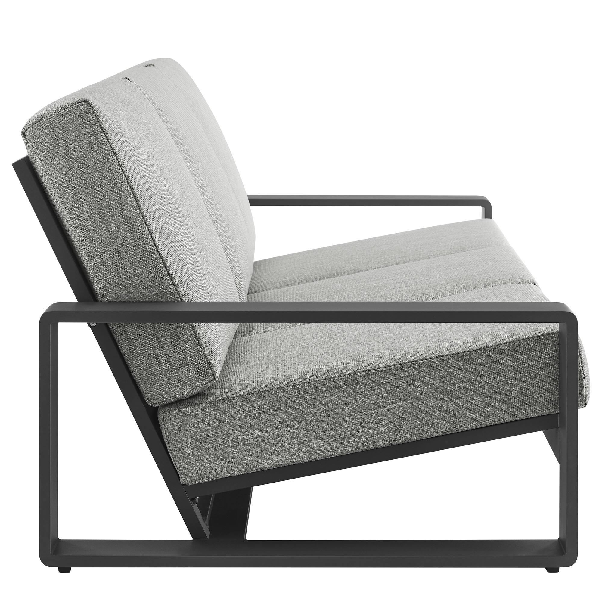 Alt View 1. Modway - Lirienne 2-Piece Outdoor Patio Aluminum Furniture Set - Light Gray.