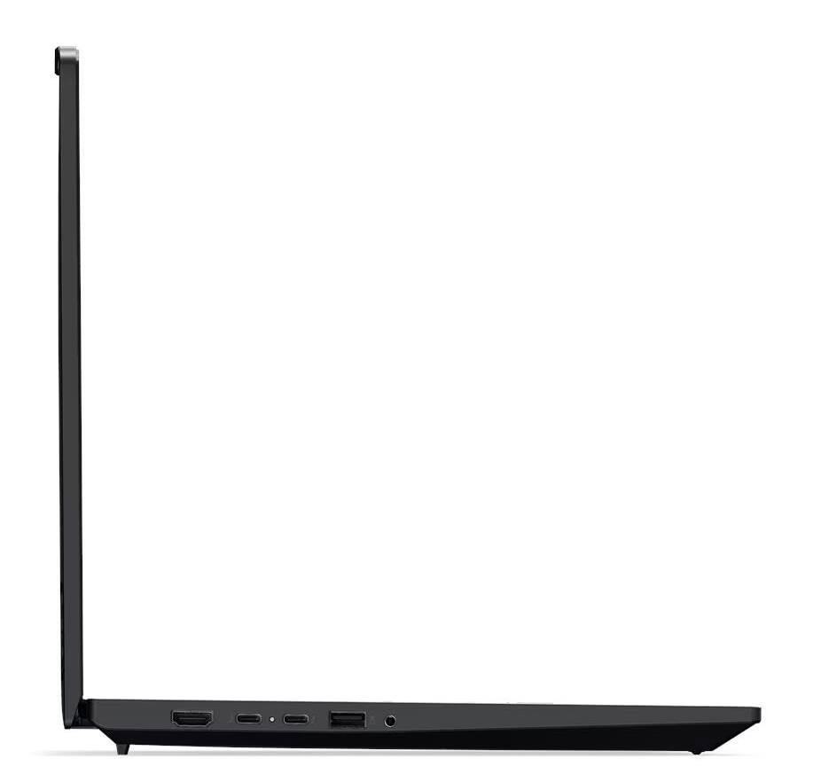Left. Lenovo - ThinkPad P16s Gen 4 Laptop w/ Ultra 7, NVIDIA RTX PRO 500, 16" WUXGA Non-Touch Display, 32GB DDR5, 1TB SSD - 21QV002LUS - Black.