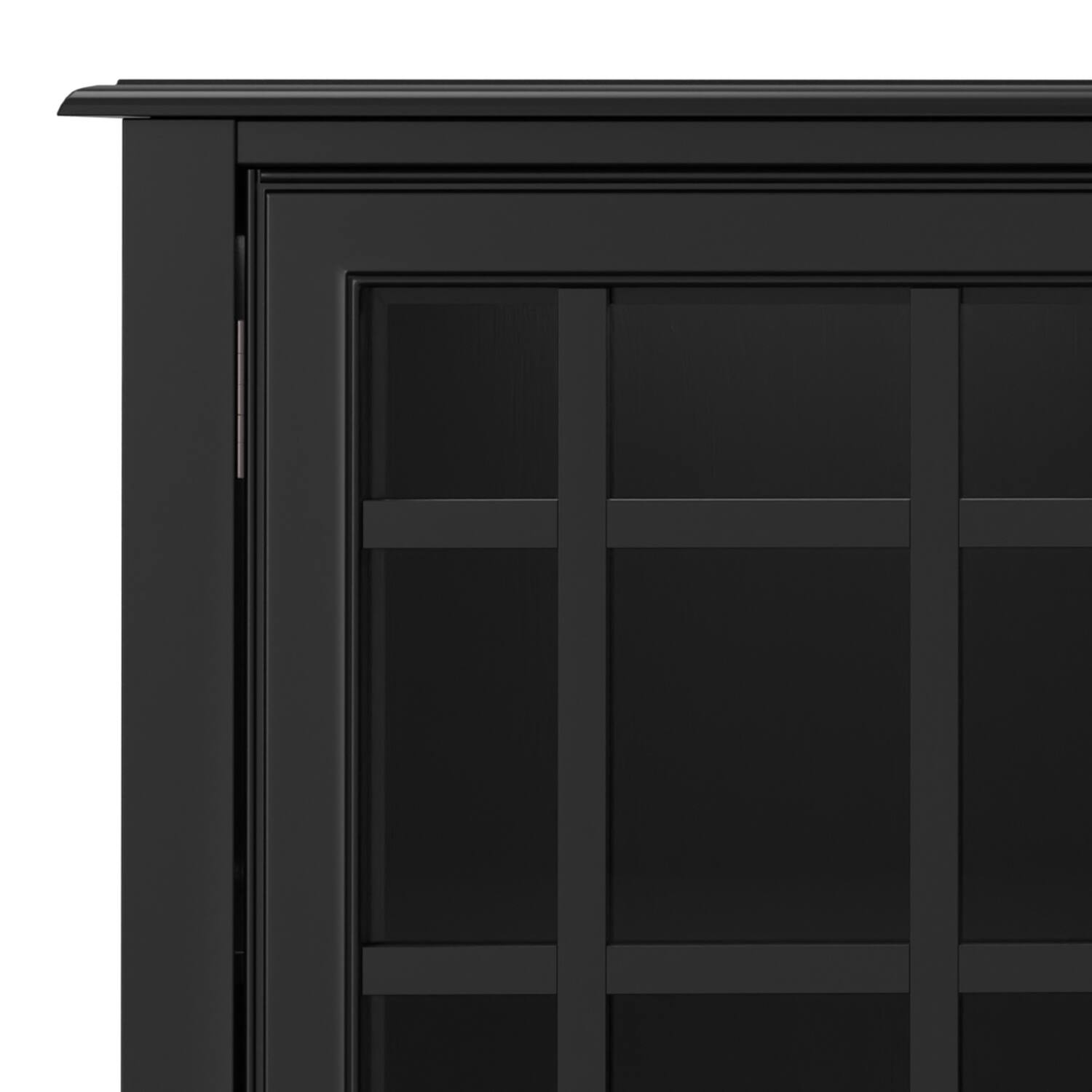 Alt View 6. Simpli Home - Connaught SOLID WOOD 60 inch Wide Traditional Wide Storage Cabinet Buffet in Black - Black.