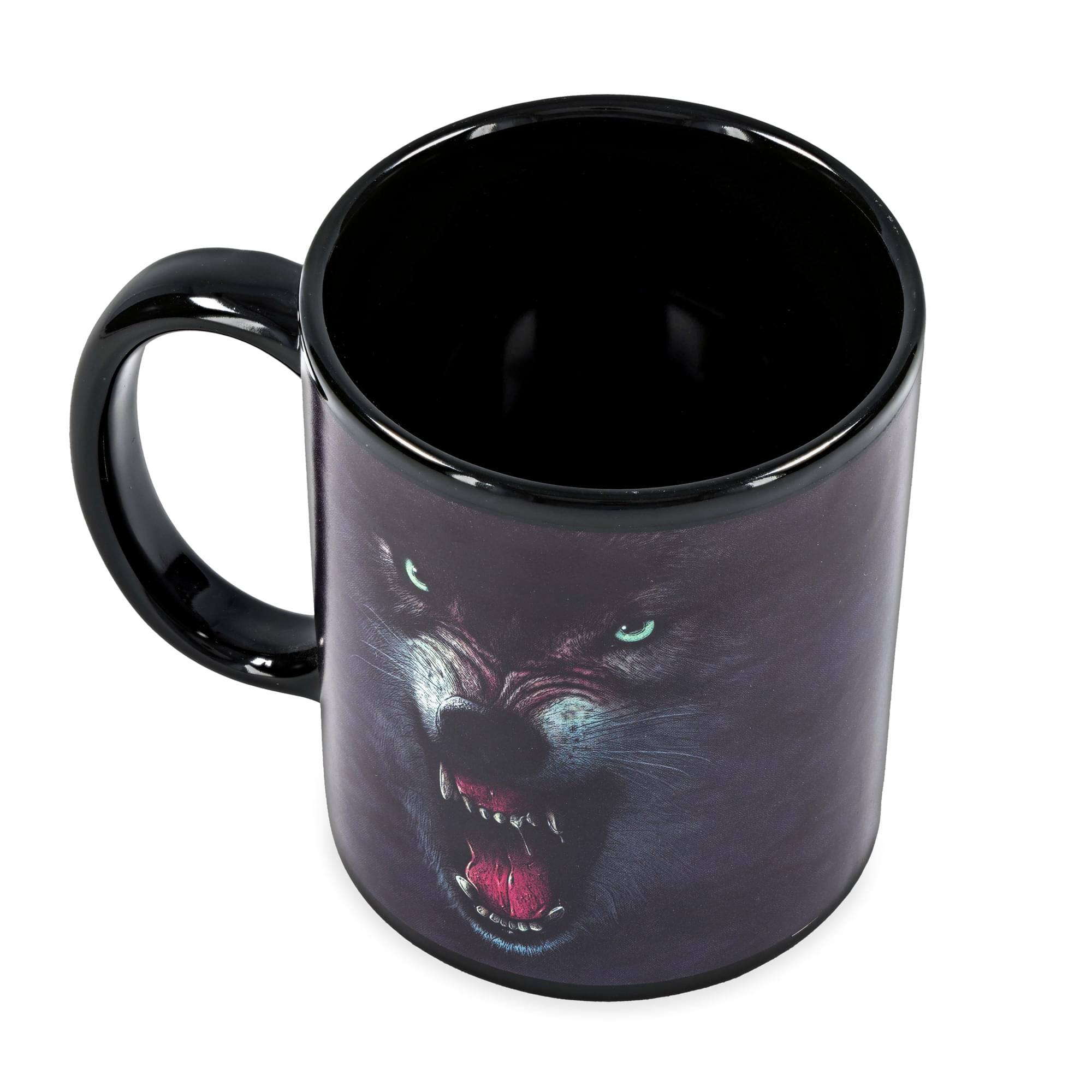 Alt View 10. Just Funky - Growling Wolf 11oz Coffee Mug - Black.