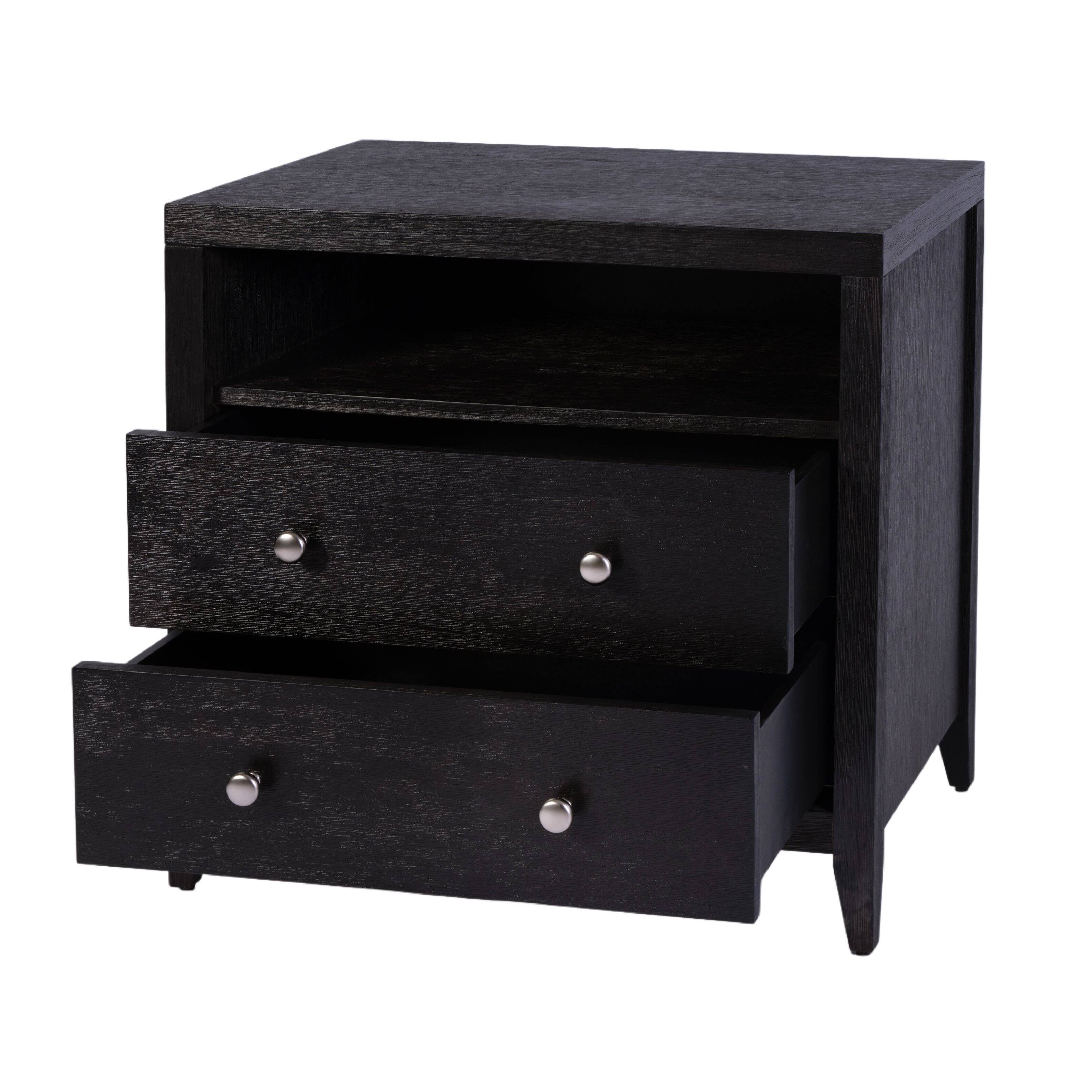 Alt View 1. Butler Specialty - Dana 28 in. W Rectangular Wood 2 Drawer Nightstand with Top Shelf - Coffee.