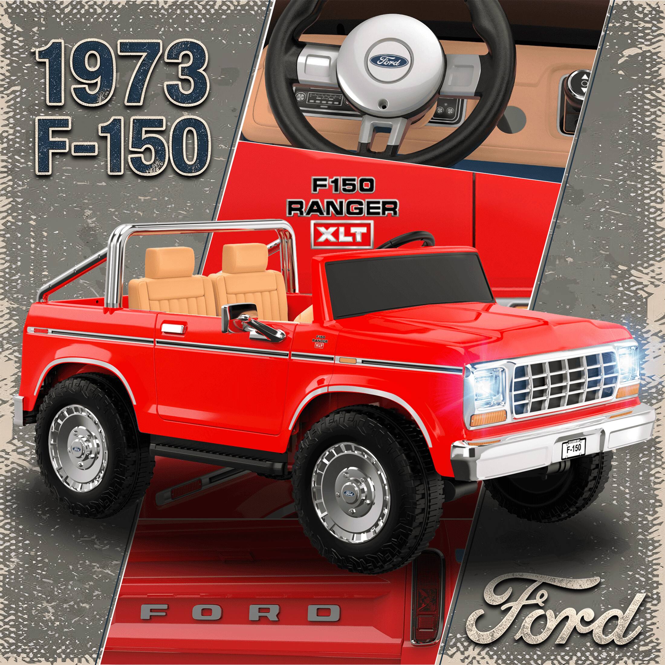 ANPABO Licensed 1973 Ford F 150 24V 2 Seater Ride On Car for Kids ...