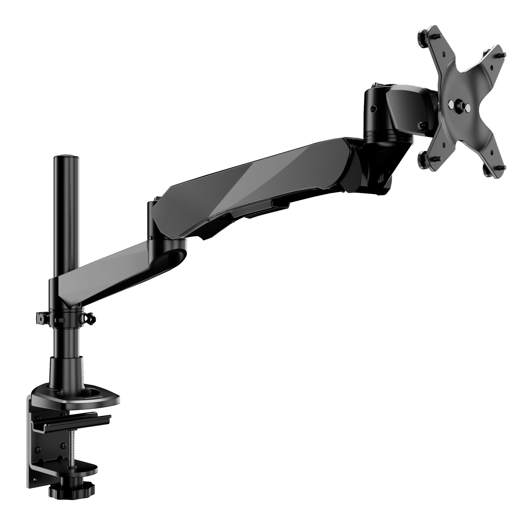 Alt View 8. Mount-It! - CLiX Series Spring Arm Dual-Segmented Single Monitor Mount – Full Motion Desk Arm for 17"-30" Displays, Black - Black.