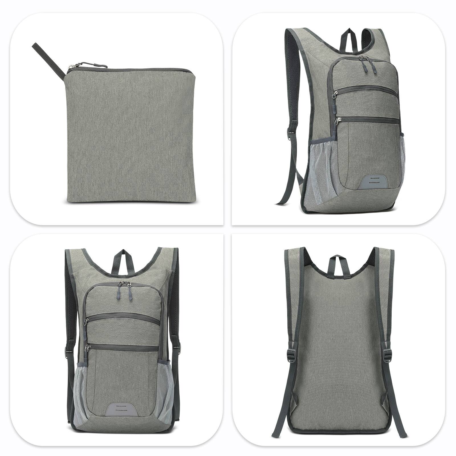 Alt View 5. Unique Bargains - 20L Lightweight Hiking Daypack Foldable Travel Packable Backpack for Men Women for Cycling Camping Outdoor - Gray.