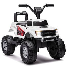 FIRST RIDE ON - 12V Kids ATV Ride on, Ford F-150 Ride on Toys w/LED Lights, Battery Powered Riding Toy Car for Kids Toddlers 2-4 - White