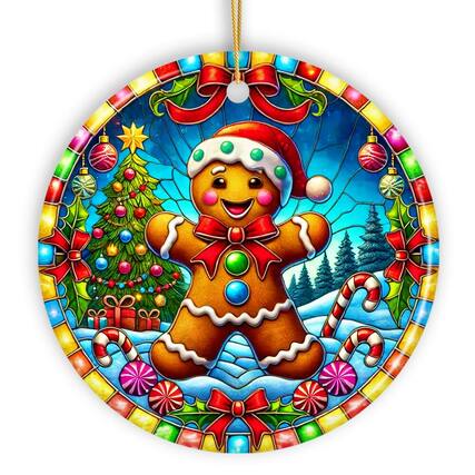Front. OrnamentallyYou - Festive Candyland Gingerbread Man Ornament Sweet Christmas Gift - Multi-colored.