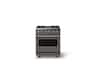 Viking - 30 in. Wide 4 Burner Pro 5 Series 4.7 Cu. Ft. Freestanding Sealed DF Convection Range with Brushed Brass Trim - Damascus Gray