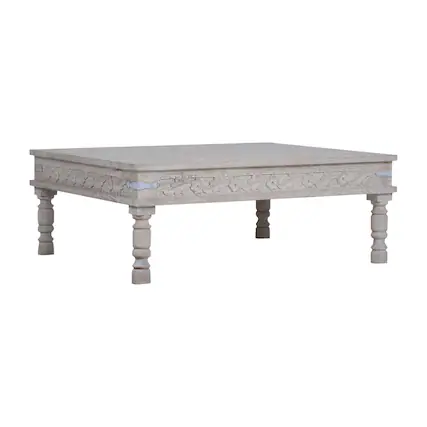 Front. Maven Lane - Maven Lane Emin Handmade Heritage Wooden Rectangular Coffee Table, White Finish - White.