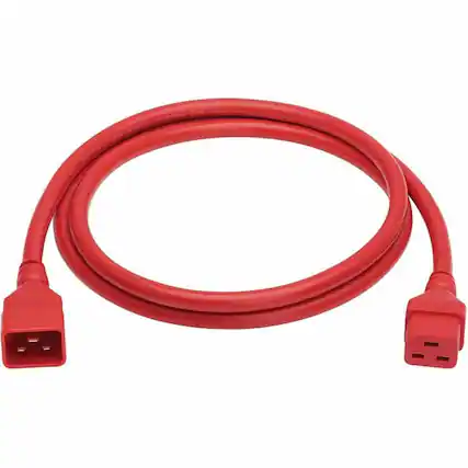 Front. Tripp Lite - Eaton Tripp Lite Series Power Extension Cord, C20 to C19 - Heavy-Duty, 20A, 250V, 12 AWG, 6 ft. (1.8 m), Red - For - Red.