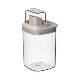 OU - 34 oz Clear Laundry Detergent Dispenser with Measuring Cap, Airtight Soap & Detergent Organizer - Beige