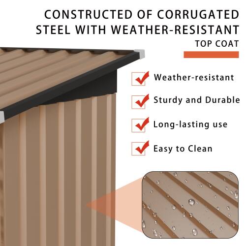 CONSTRUCTED OF CORRUGATED STEEL WITH WEATHER-RESISTANT TOP COAT

- Weather-resistant
- Sturdy and Durable
- Long-lasting use
- Easy to Clean