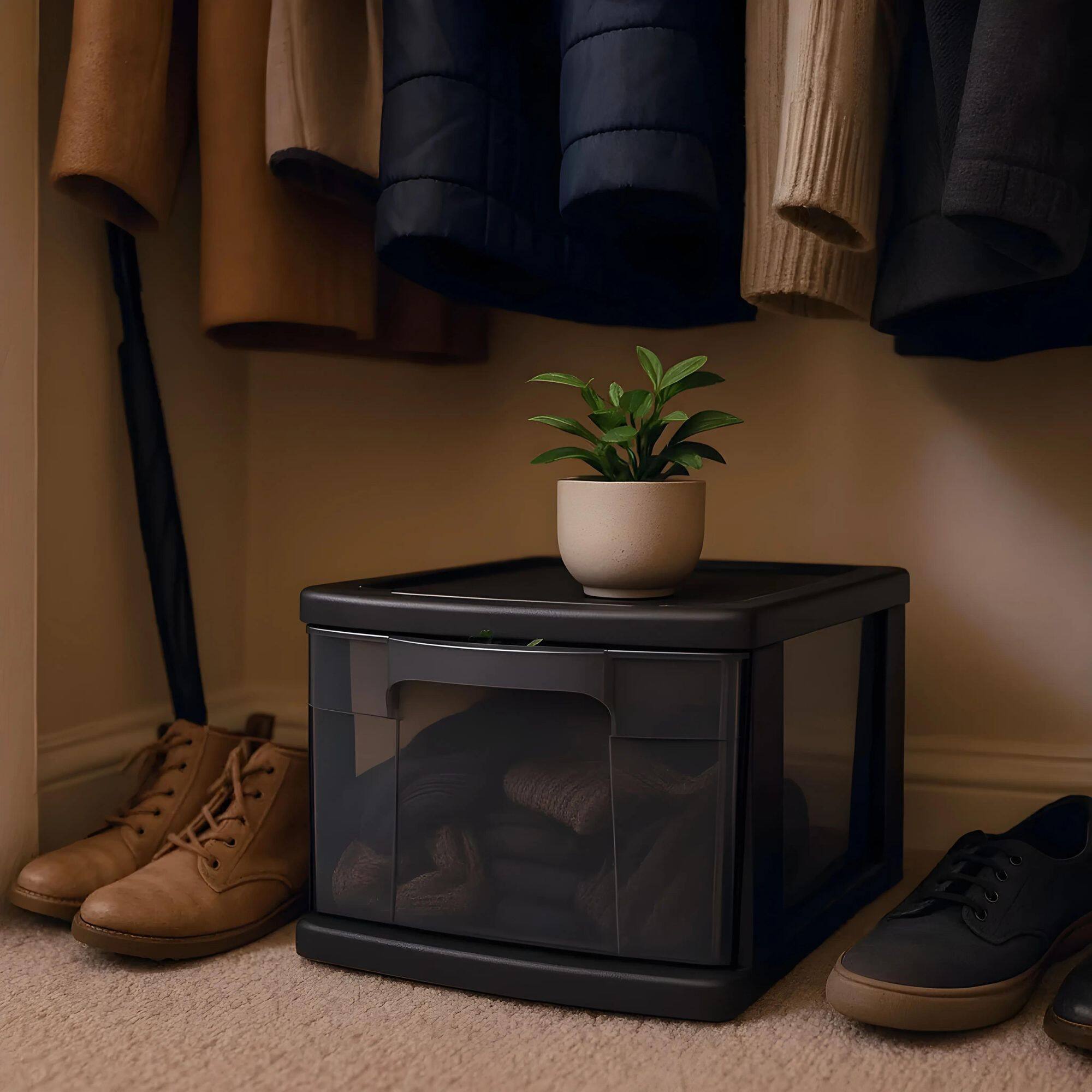 Alt View 8. Homz - Homz Plastic 1 Drawer Medium Storage Cart, Black Frame with Smoke Drawer, 2 Pack - Black frame with smoke tint drawer.