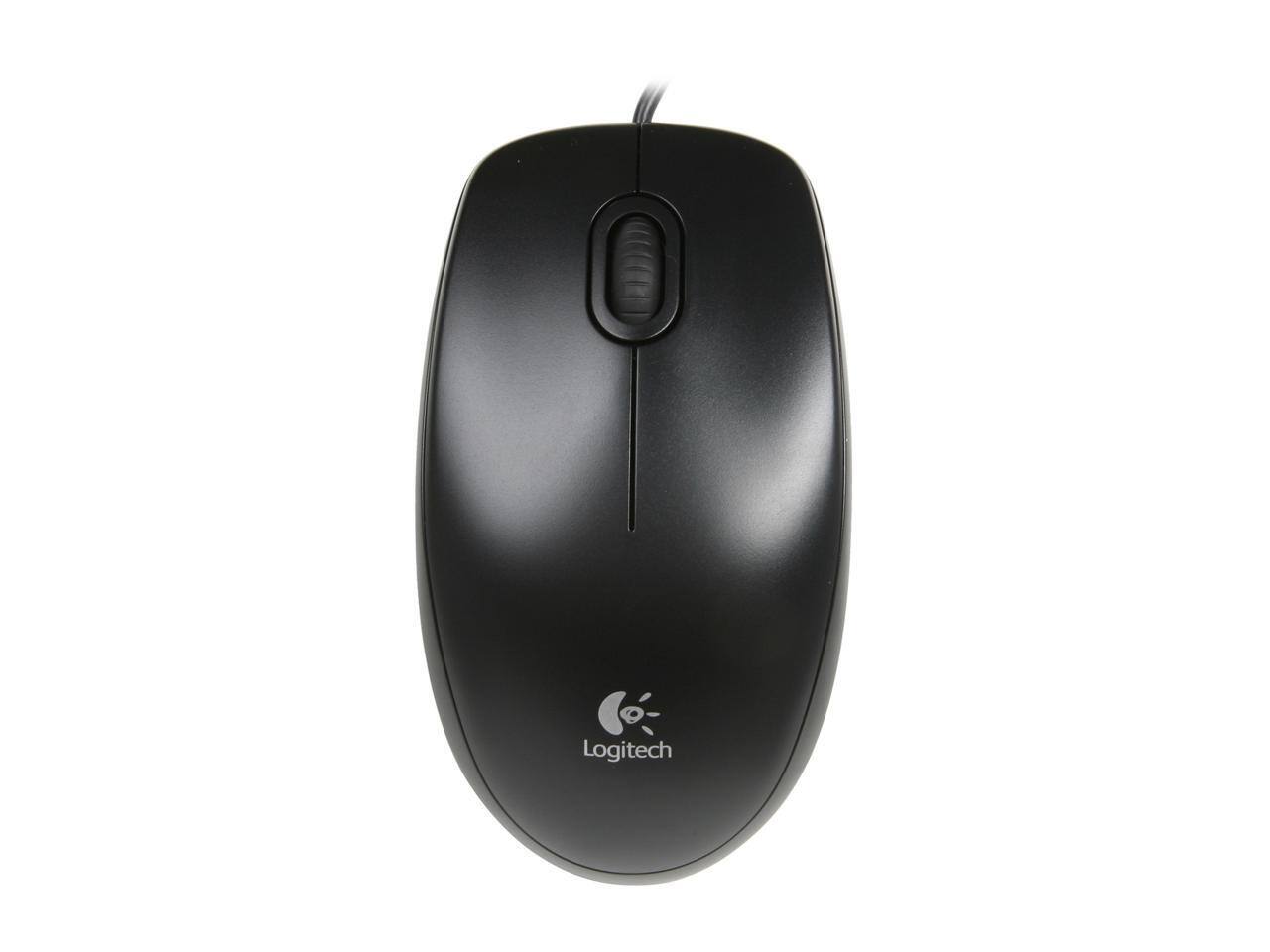 Alt View 1. Logitech - Logitech B100 Corded Mouse – Wired USB Mouse for Computers and laptops, for Right or Left Hand Use, Black - Black.