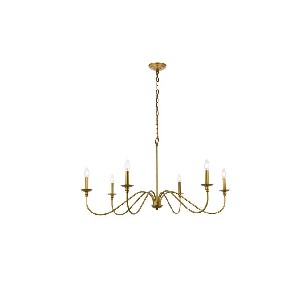 Alt View 4. Living District - Rohan 42 inch chandelier in brass - Brass.