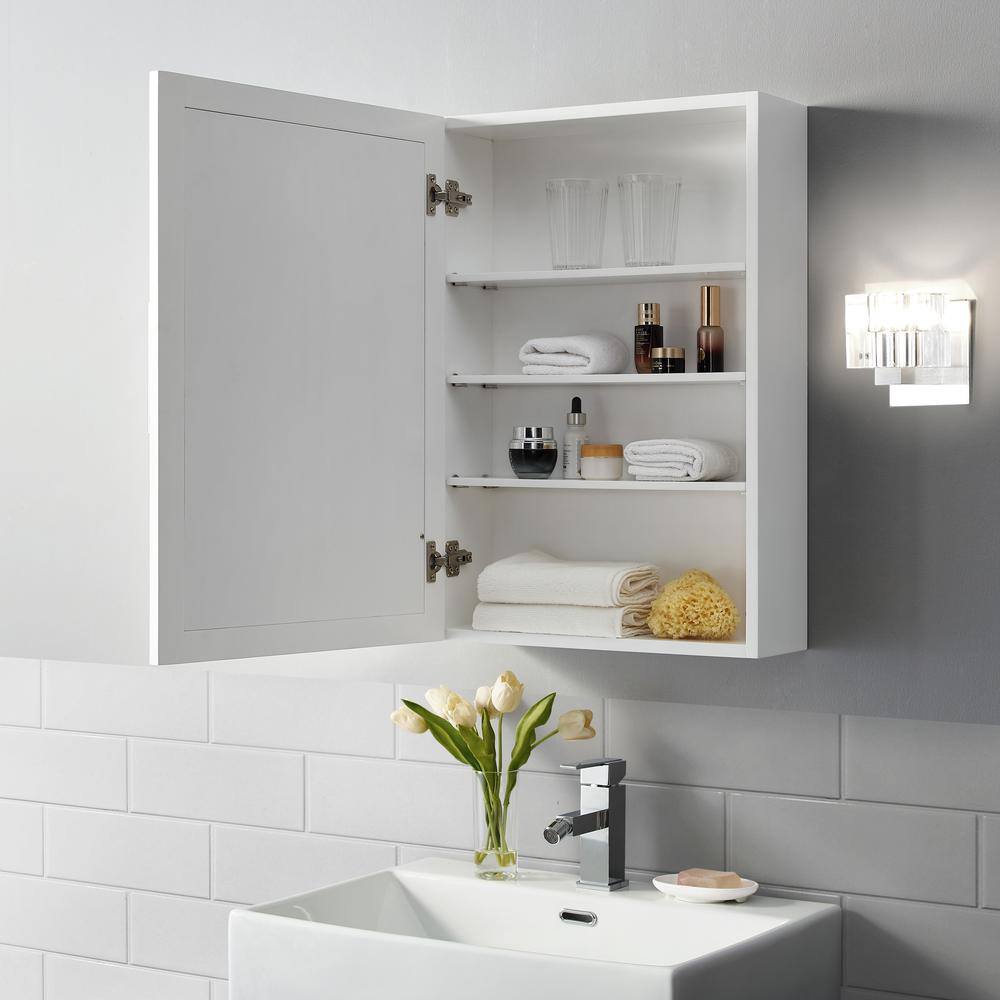 Alt View 10. Crosley Furniture - Savannah Wall Cabinet With Mirror - White.