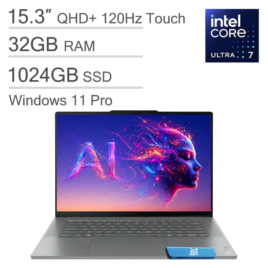Lenovo Upgraded Yoga Slim 7i Aura Edition Copilot+ PC 15.3” 3K 120Hz ...