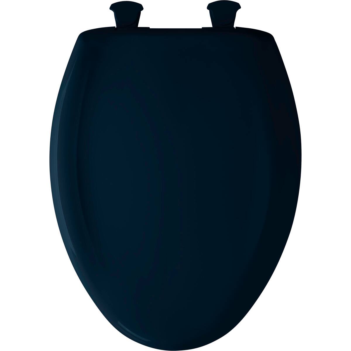Angle. BEMIS - Bemis Elongated Plastic Toilet Seat in Navy with STA-TITE Seat Fastening System, EasyClean and  WhisperClose Hinge - Navy.