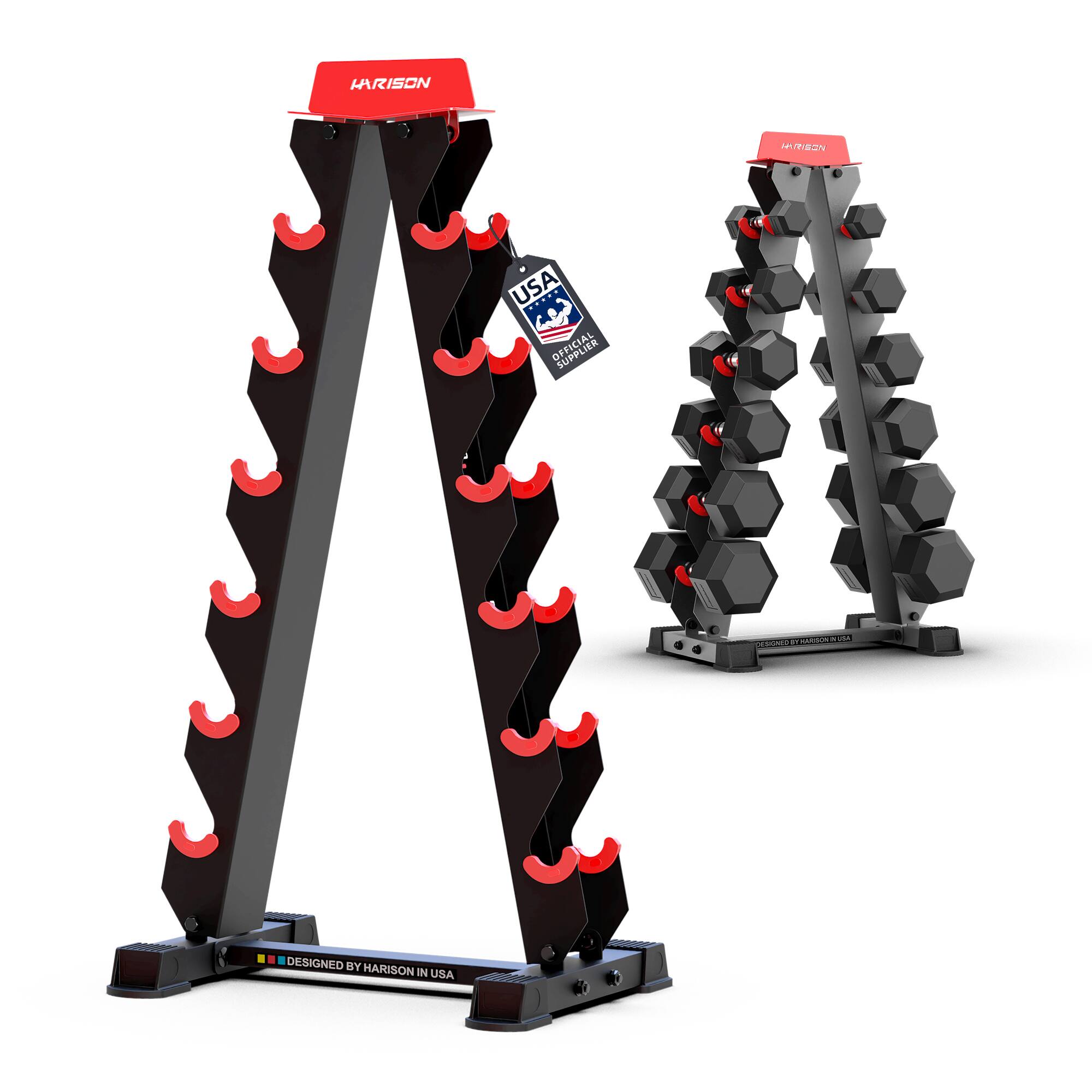 HARISON - High-End A-Frame Dumbbell Rack Stand, 6-Tier Weight Rack for Dumbbells Home Gym 480LB Weight Capacity (BB325) - Black price history on PriceWatchPro