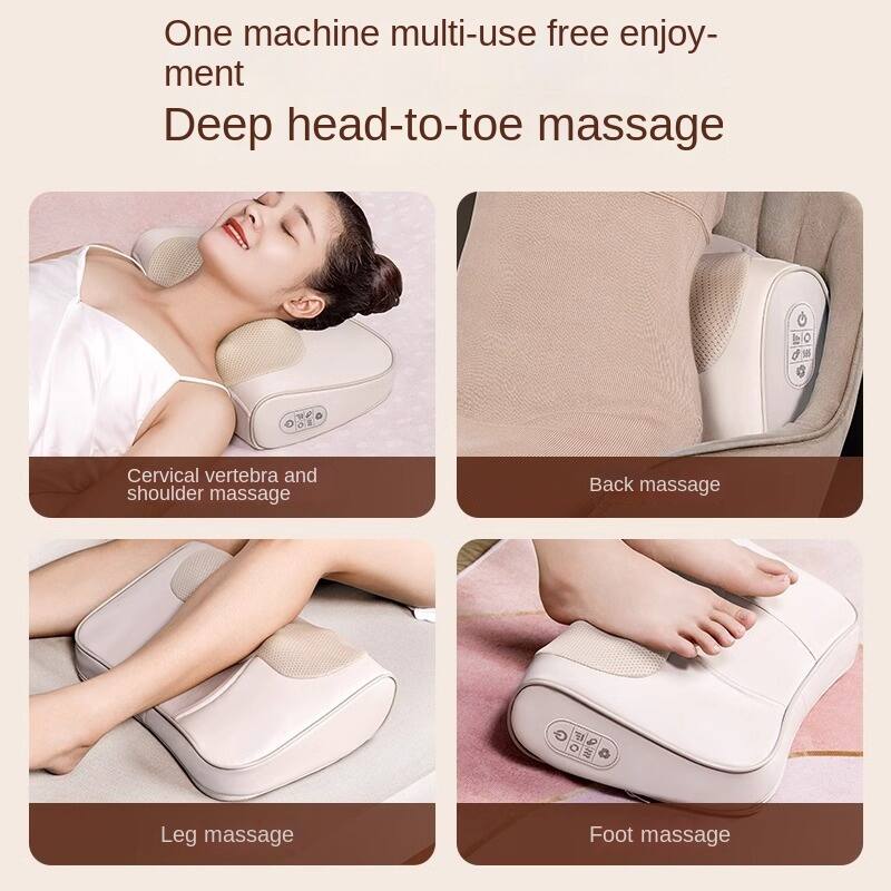 One machine multi-use free enjoyment  
Deep head-to-toe massage  

- Cervical vertebra and shoulder massage  
- Back massage  
- Leg massage  
- Foot massage