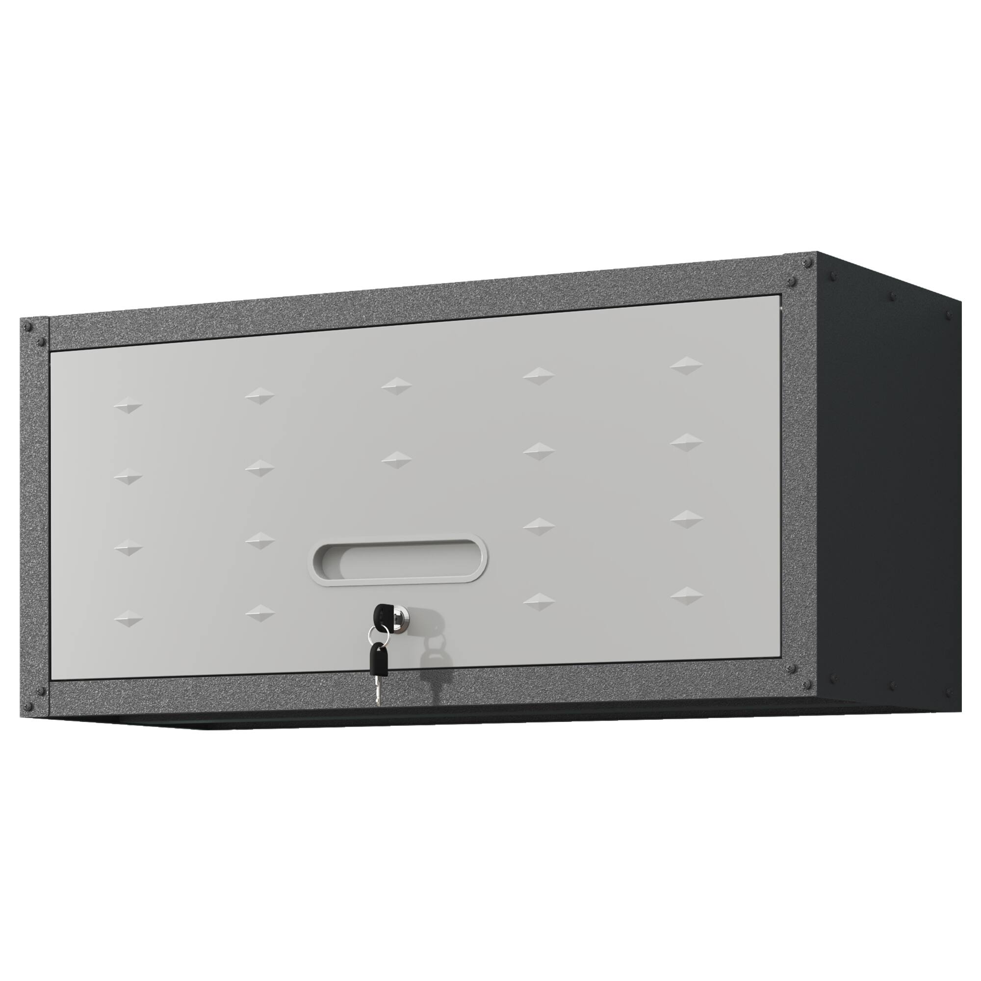 Front. Dexmalle - Dexmalle-65 lbs Capacity Heavy Duty Metal Wall Mounted Tool Storage Cabinet-Black+ Gray.
