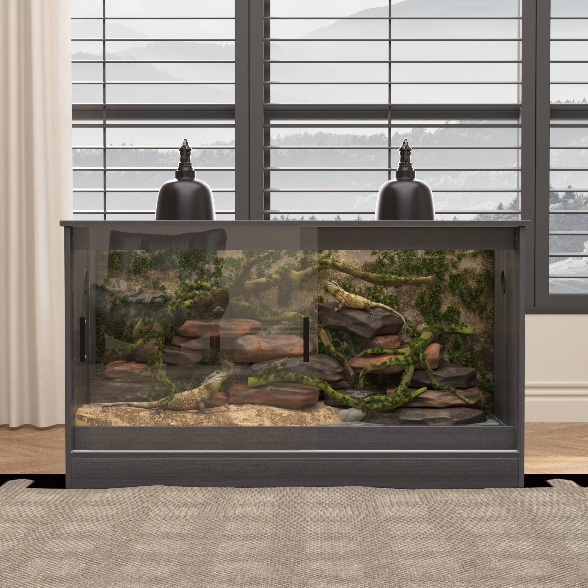 Alt View 7. Famapy - Small Pet Cabinet with Glass Doors, Multi-Functional Habitat for Reptiles Hamsters & Rodents.