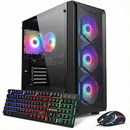 STGAubron - Gaming PC Computer Desktop, Core i7 8th Gen up to 4.1Ghz, RTX 3050 6G Graphics, 16G DDR4 RAM, 512G SSD, WIN11H - Black