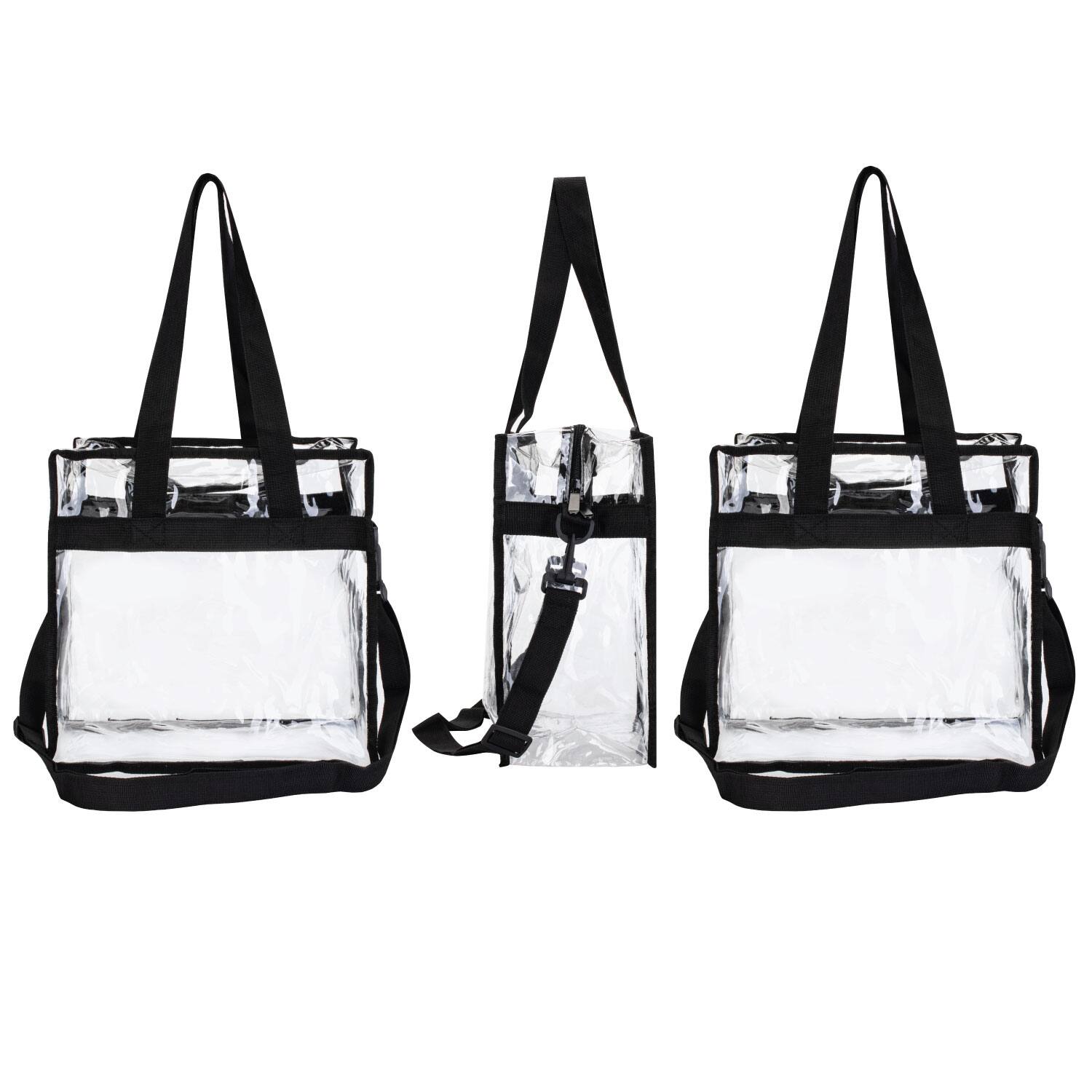Alt View 1. Garnen - Clear Tote Bag for Women, Crossbody Bags Shoulder Bag Sling Bag With Zipper, Stadium Approved See Through Bag 12x6x12 - Clear.