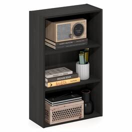 Furinno - Basic 3-Tier Open Shelf Bookcase, Bookshelf, Storage Organizer, 7 x 17 x 26 - Espresso