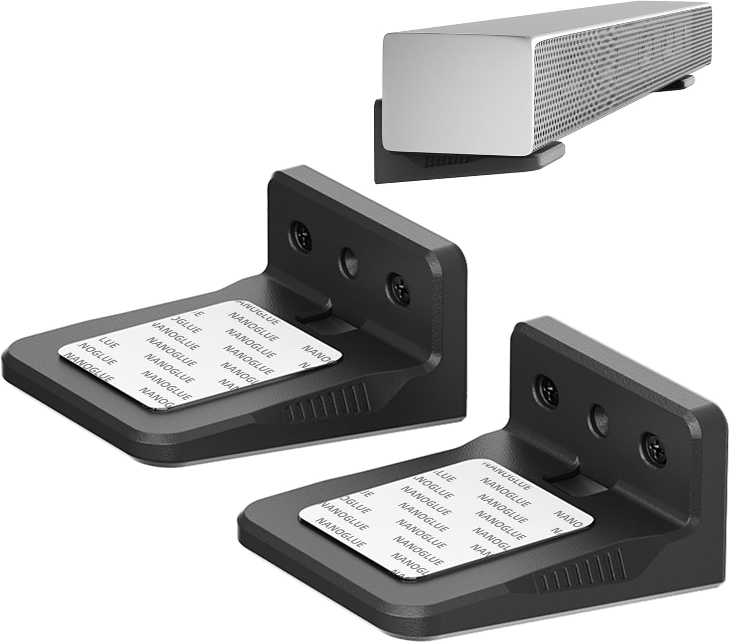 Schertz - Universal Soundbar Wall Mount Bracket – Holds up to 180 lbs, Mounts Above or Below TV, Compatible with Samsung, Sony, LG - Black