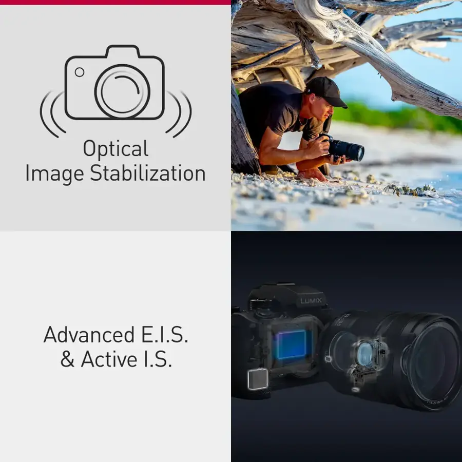 Optical Image Stabilization (O.I.S.) Advanced E.I.S. & Active I.S. LUMIX 1