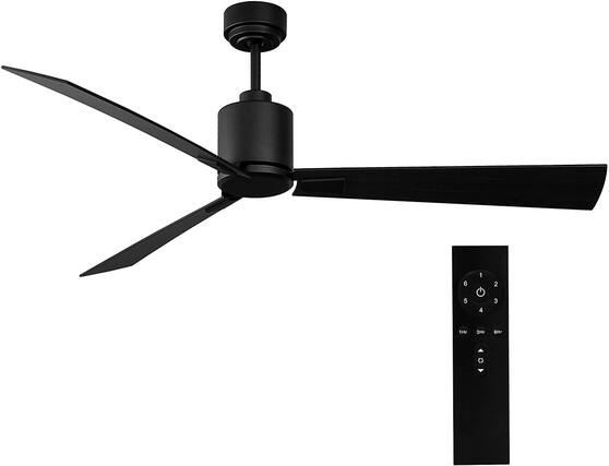 Front. iLIVING - 52-Inch Quiet BLDC Indoor Ceiling Fan with Remote Control, 3 Blades 6 Speeds, 5650 CFM, Wood Finish - Black.
