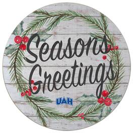 Jardine - UAH Chargers 20'' x 20'' Season's Greetings Circle - White