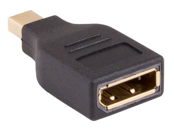 Angle. Cable Leader - Mini Displayport Male to Displayport Female Adapter - Black.