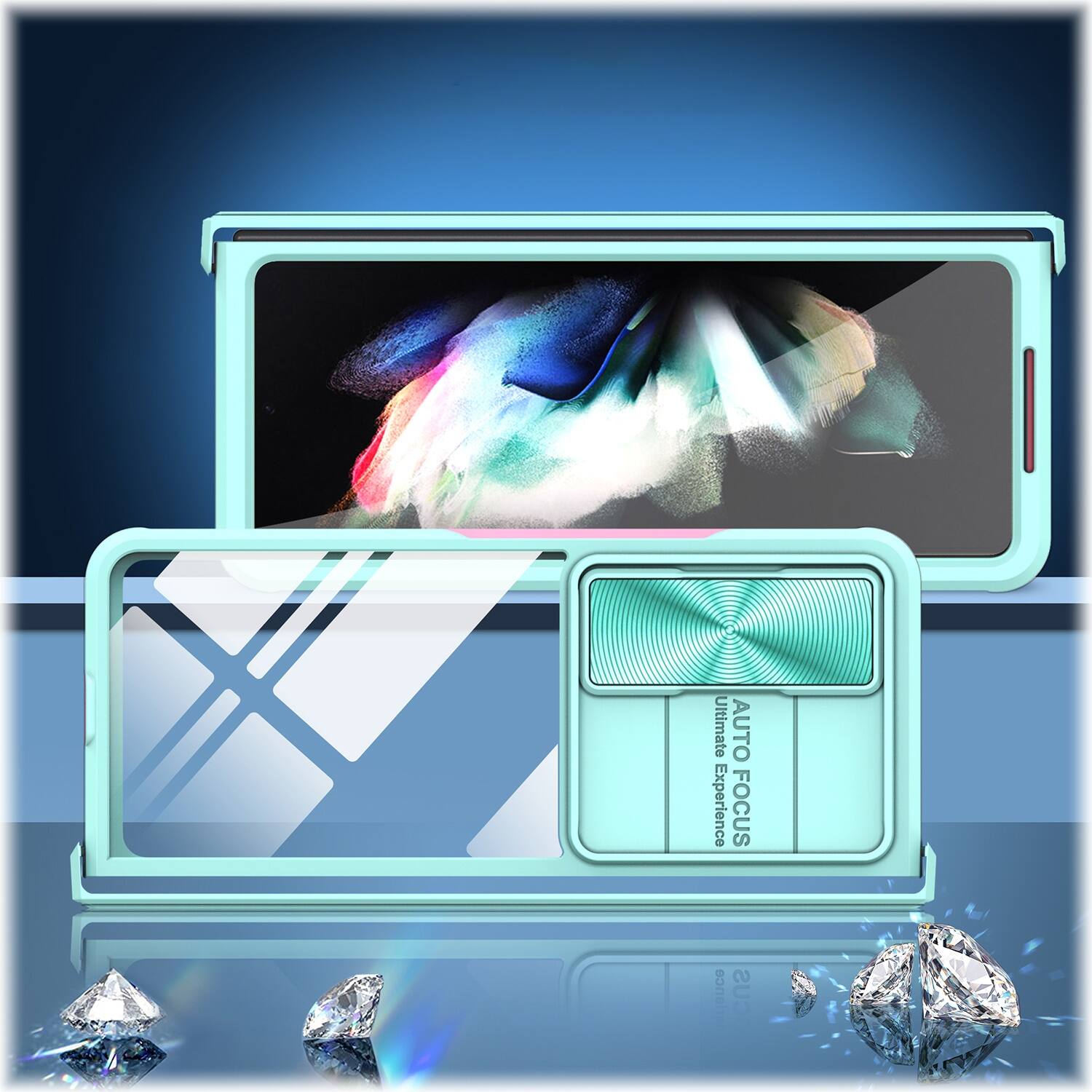 Alt View 14. SaharaCase - Full Body Case for Samsung Samsung Galaxy Z Fold4 - Pink/Teal.