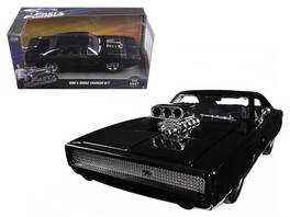 Dom's 1970 Dodge Charger R/T "Fast & Furious 7" (2015) Movie 1/24 Diecast Model Car by Jada - Black