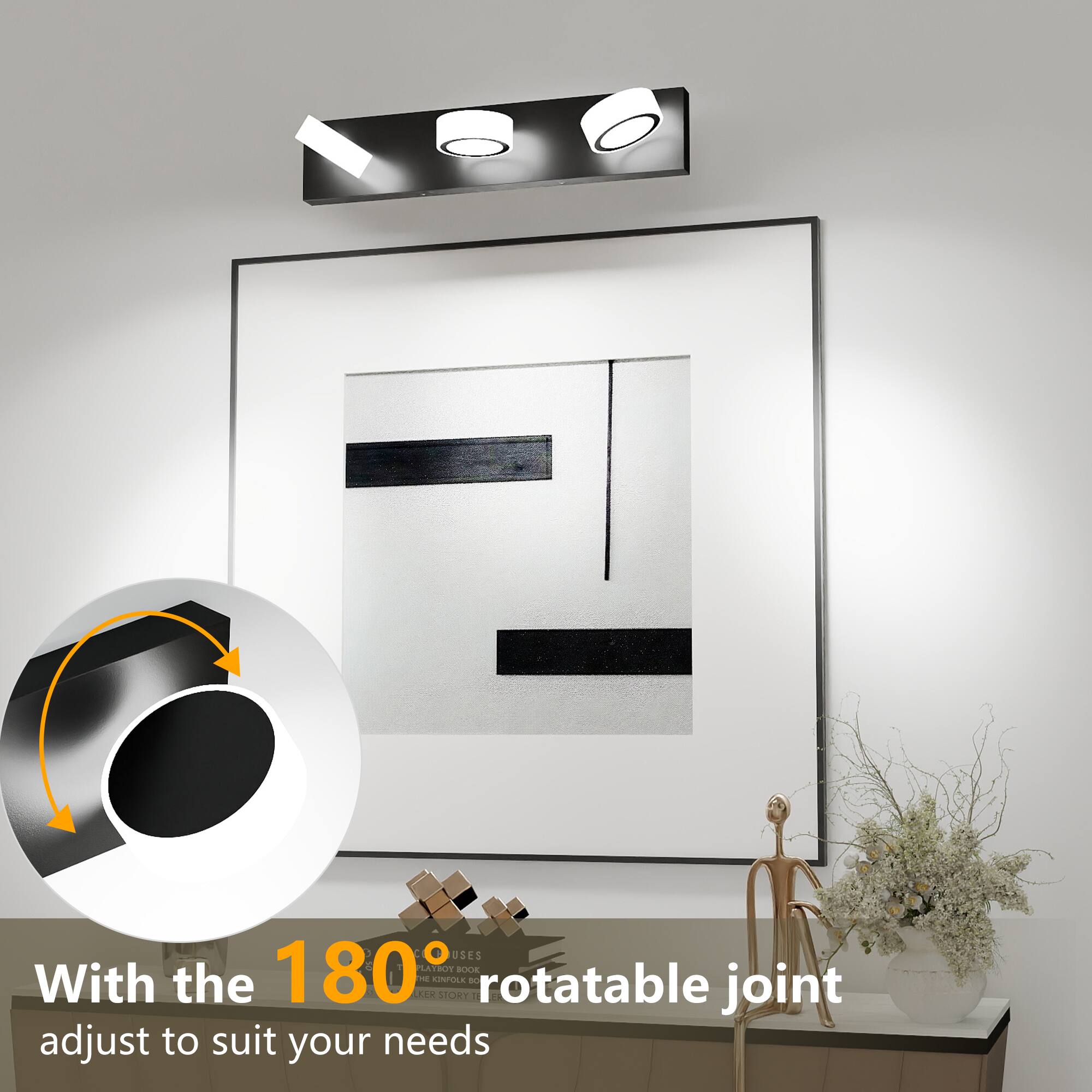 With the 180° rotatable joint adjust to suit your needs