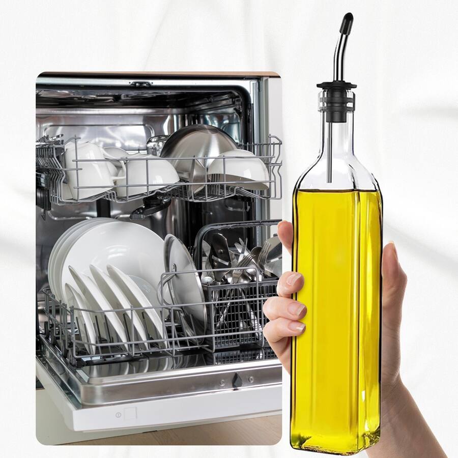 Base 32 Label Format Cheer Collection 2 Pack Glass Olive Oil Dispenser Set 17oz with Funnel ...