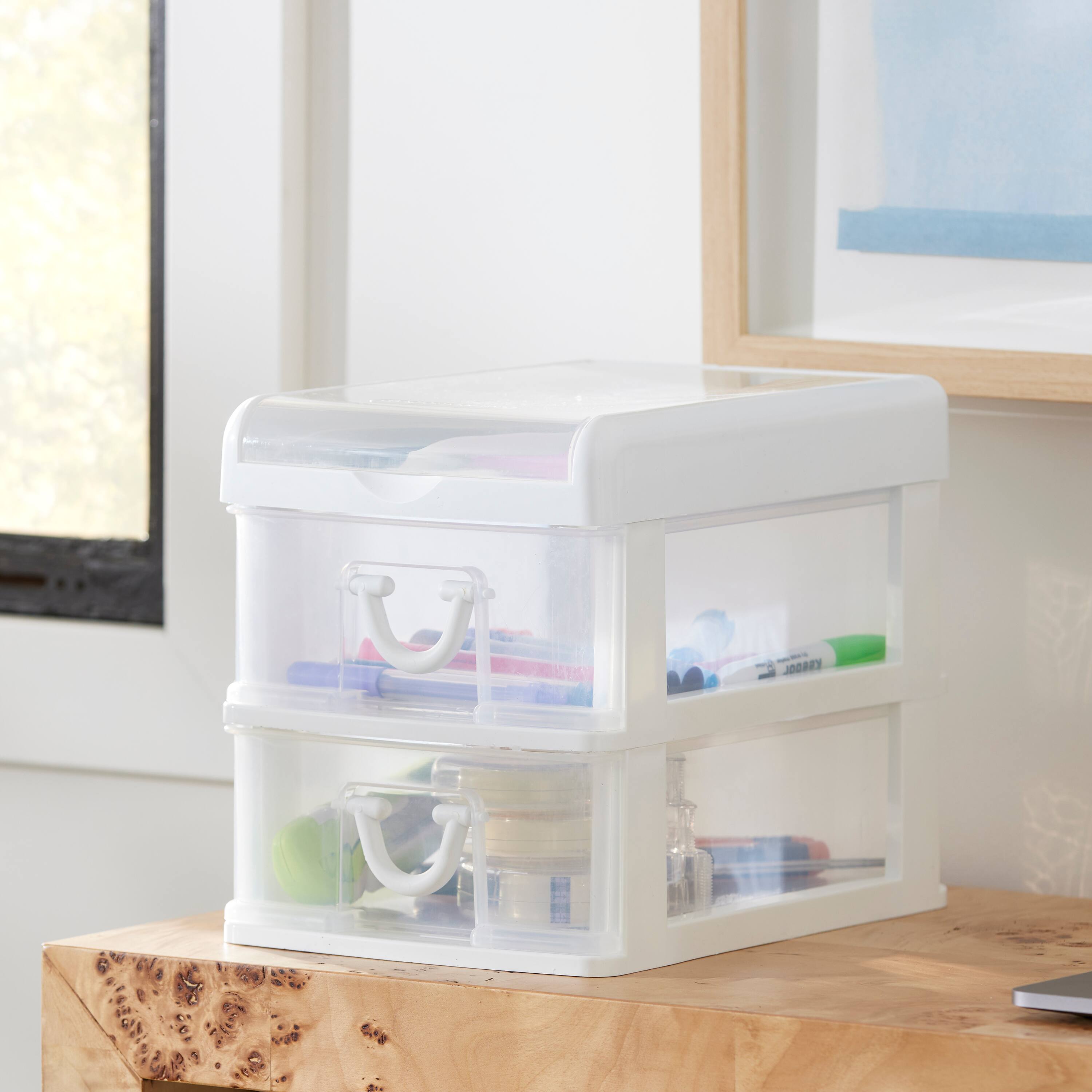 Alt View 2. Gracious Living - Gracious Living 2-Drawer Desktop and Countertop Organizer Drawer Set, White/Clear .