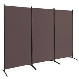 Costway - 3-Panel Room Divider Folding Privacy Partition Screen for Office Room - Brown