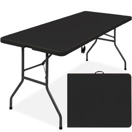 Best Choice Products - 6ft Plastic Folding Table, Indoor Outdoor Heavy Duty Portable w/ Handle, Lock - Black