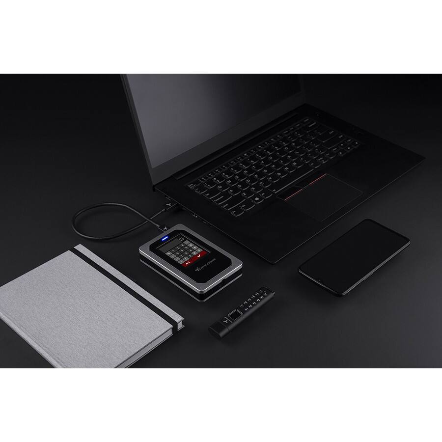 Back. DataLocker - DataLocker DL4 FE 4 TB Portable Solid State Drive - External - TAA Compliant - USB 3.2 Type C - 256-bit Encryption.