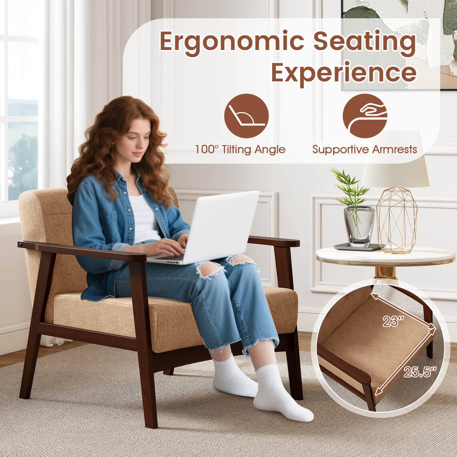Ergonomic Seating Experience

100° Tilt Angle
Supportive Armrests

23"
25.5"