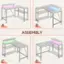 Left. Bestier - L-Shaped Gaming Desk with Power Outlets LED Lights and Reversible Storage Shelves & Hooks - 42" Wide - White.