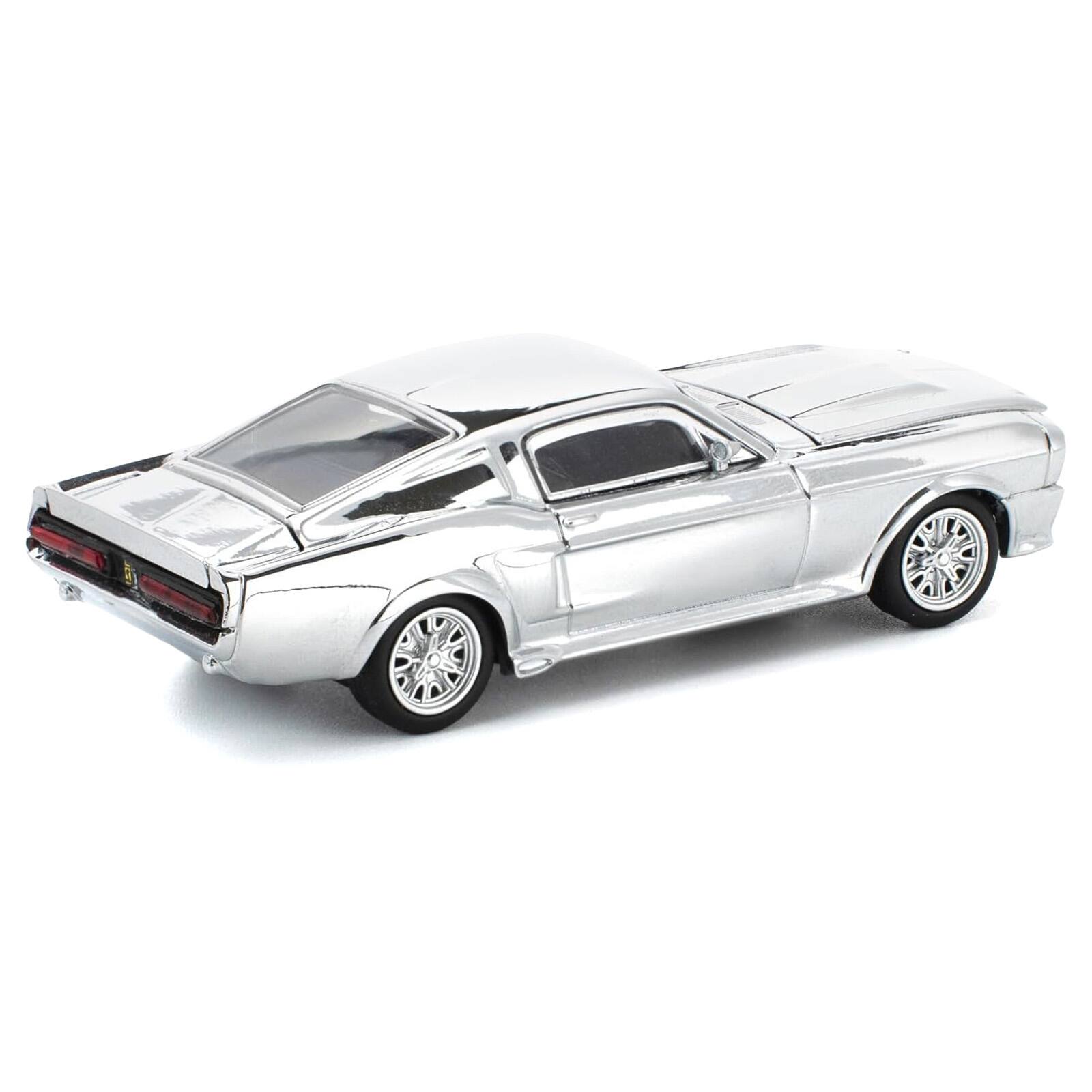 Alt View 4. Pop Race - Shelby Mustang GT500 Silver Chrome 1/64 Diecast Model Car by Pop Race.