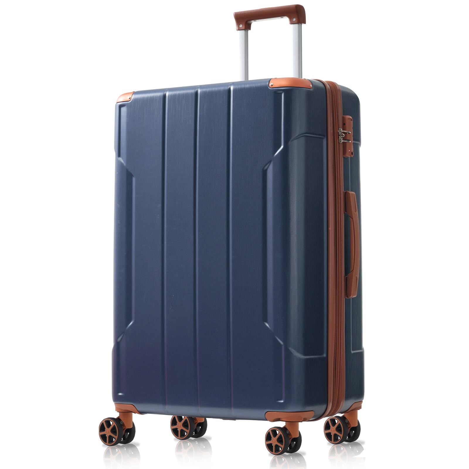 Alt View 7. Chateau Abodes - Luggage Sets 3 Piece, Expandable Hard shell ABS Suitcases Travel luggage Set with TSA Lock (20"/24"/28") - Inky Blue.