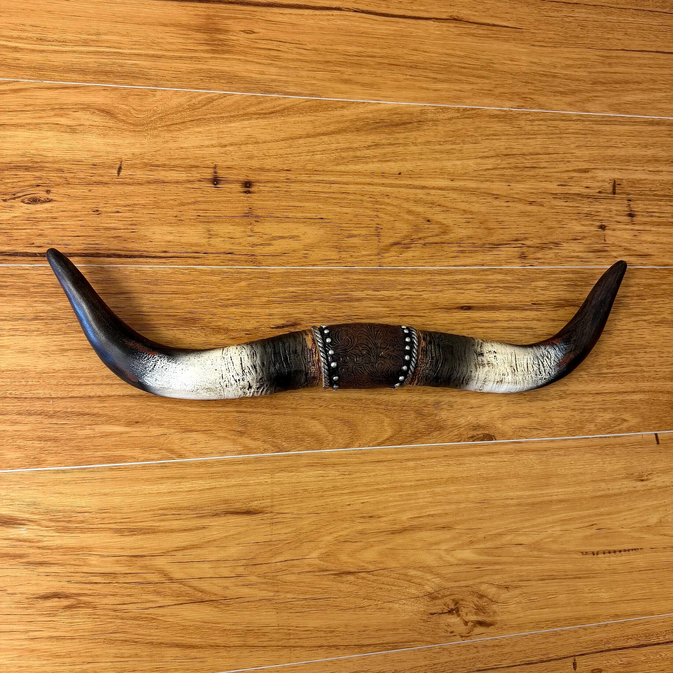 Alt View 4. Things2Die4 - Longhorn Wall Sculpture Western Rustic Distressed Resin 22.25 in Decor - Brown.