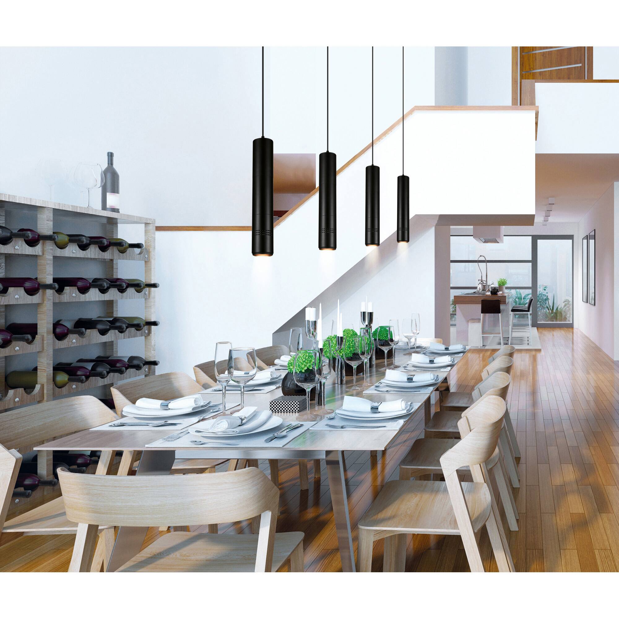 Alt View 3. CWI Lighting - Stowe LED Down Mini Pendant With Black Finish - Sand Black.